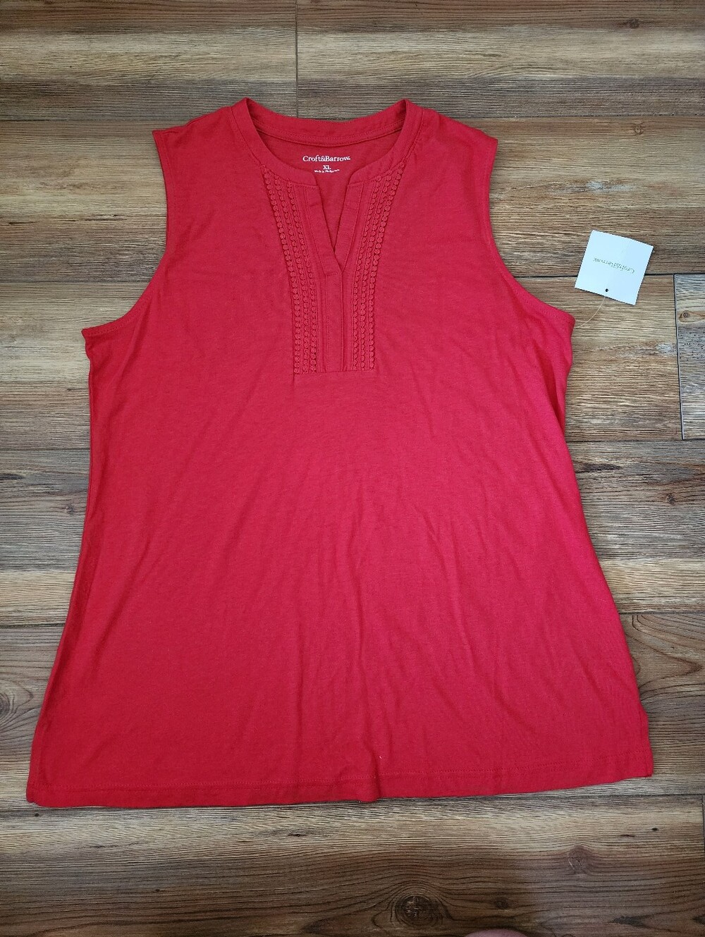 Croft & Barrow Tank Top Women's XL Red Cotton Modal NEW - Picture 2 of 10